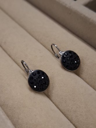 Juodi auskarai su swarovski akutėmis